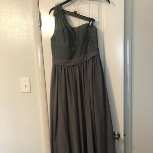 Azazie Bridesmaid Dress - Elegant, Dark Gray, Approx. Size 6